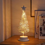 🎄🎉Limited Edition for Christmas: Iron Christmas Tree Star Night Light - Battery-Powered Desktop Decor (Battery Not Included)