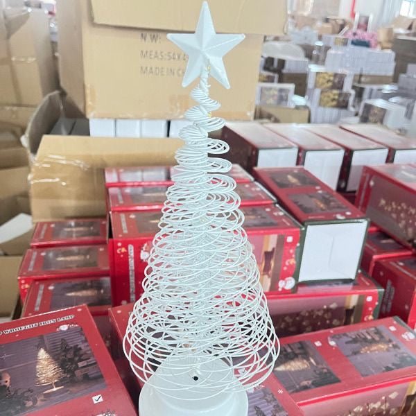 🎄🎉Limited Edition for Christmas: Iron Christmas Tree Star Night Light - Battery-Powered Desktop Decor (Battery Not Included)