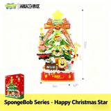 Heartwarming Gift - SpongeBob SquarePants Christmas Tree Building Blocks Music Box | Festive Assembly Toy & Holiday Decoration 🎄🎁🎵
