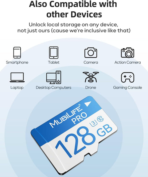 ❗MUBILIFE 128GB SD Card for Home Security Cameras with High Storage Capacity