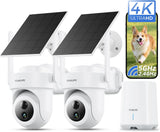 Mubilife Homebase  Cam-Kit! 5G/2.4G WiFi Solar/battery Powered security cameras
