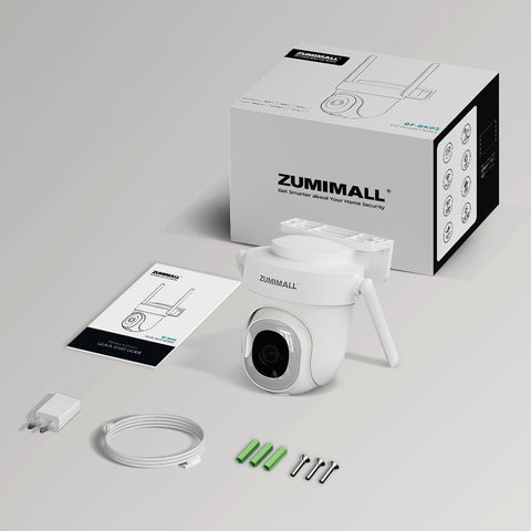 ⚡ZUMIMALL 5MP Outdoor 2.4G/5G 360° PTZ Auto Tracking Wired WiFi Security Camera Plug-in Power- BK05
