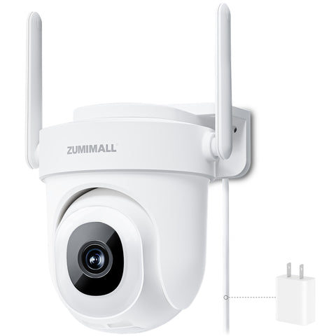 ⚡ZUMIMALL 5MP Outdoor 2.4G/5G 360° PTZ Auto Tracking Wired WiFi Security Camera Plug-in Power- BK05