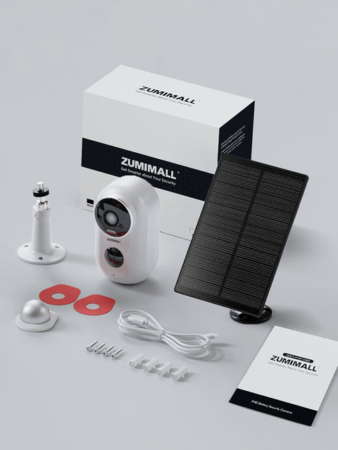 ZUMIMALL 2k Outdoor Battery Powered WIFI Security Camera with solar panel-F5K(Type C)