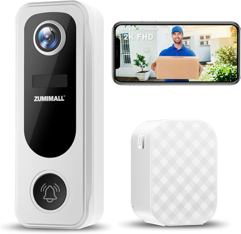 ZUMIMALL 2K Wireless Video Doorbell with Chime-P8【Worldwide sales】