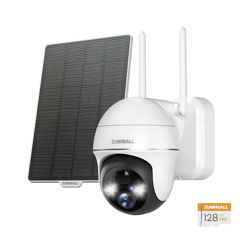 ZUMIMALL 2K 360° PTZ Solar Powered Security Cameras Wireless Outdoor(GX2K)