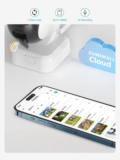 ZUMIMALL 2K 360° PTZ Battery Powered Wireless WiFi Security Cameras (GX2S)