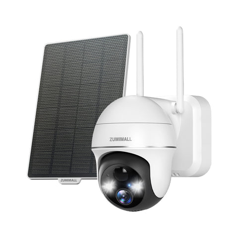 ZUMIMALL 2K 360° PTZ Solar Powered Security Cameras Wireless Outdoor(GX2K)