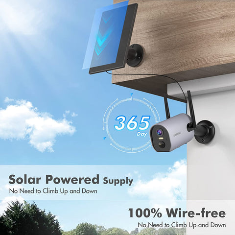 Zumimall 2K Solar Powered Security Camera-GX1K(Tpye C)
