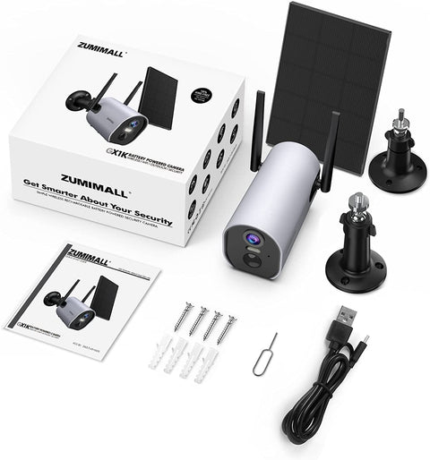 Zumimall 2K Solar Powered Security Camera-GX1K(Tpye C)