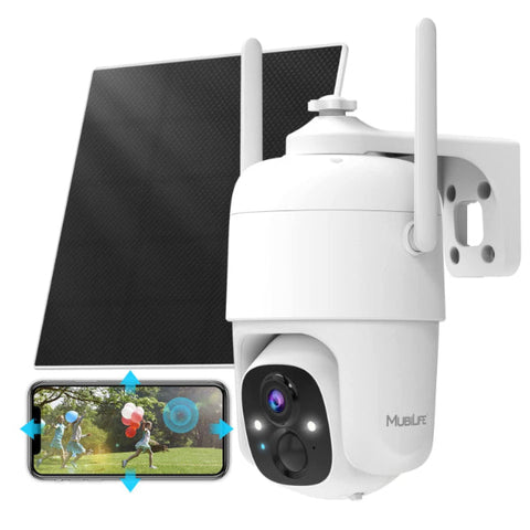 MUBILIFE Solar Security Camera, 360° PTZ Outdoor Camera Wireless(MD3K)