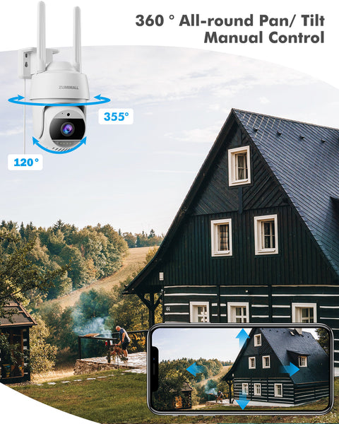 2K Outdoor 360° PTZ Wired WIFI Security Camera-Bk04 【DE】