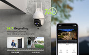 Tiejus 2K  Wireless Battery Powerd Surveillance Cameras for Home Security (X1P2)