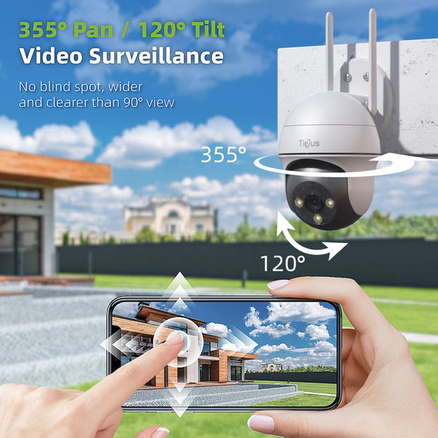 Tiejus New 5MP Outdoor 360°PTZ Wired WIFI Security  Camera-GQ2(5MP)