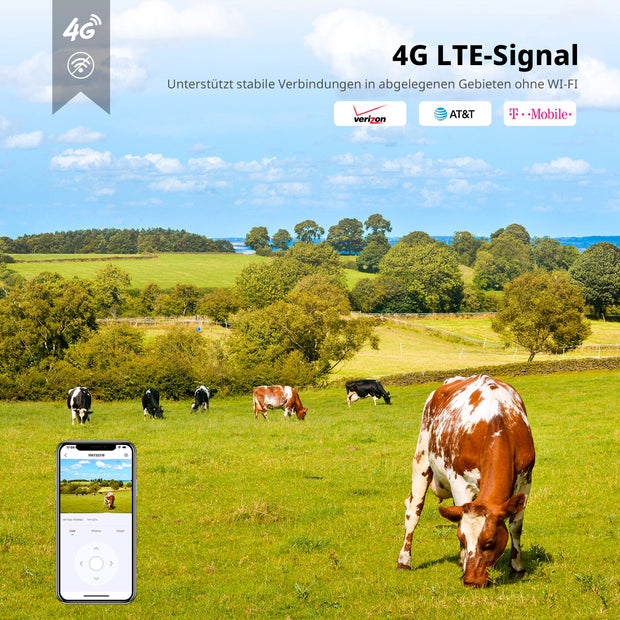 4G LTE Cellular 360°PTZ Sicherheitskamera-G4（micro USB）【DE】