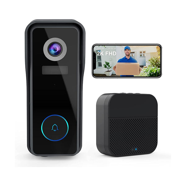 ZUMIMALL 2K FHD Wireless WiFi Video Doorbell Camera with Chime (J7)