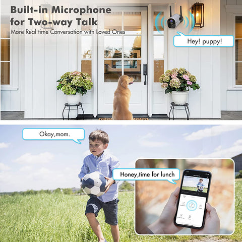 ZUMIMALL 2K Wireless Battery Powered WiFi Security Cameras-2pcs(GX1C)