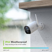 Tiejus 2K  Wireless Battery Powerd Surveillance Cameras for Home Security (X1P2)