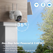 ZUMIMALL 2K 360° PTZ Solar Powered Security Cameras Wireless Outdoor(GX2K)