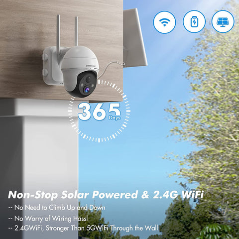 ZUMIMALL 2K 360° PTZ Battery Powered Wireless WiFi Security Cameras (GX2S)