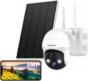 ZUMIMALL New 5MP 360°PTZ Wireless Security Camera with solar panel-GX2K(5MP)