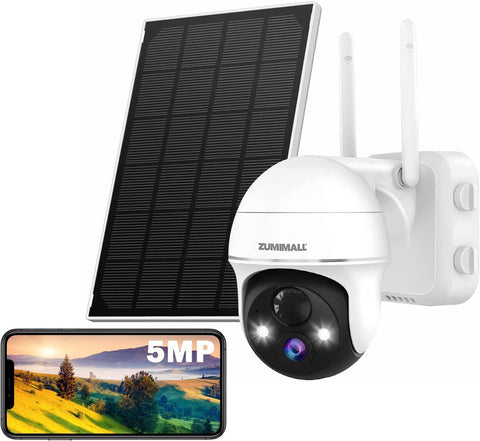 5MP QHD 360°PTZ Wireless Security Camera with solar panel-GX2K(5MP) 【CA】