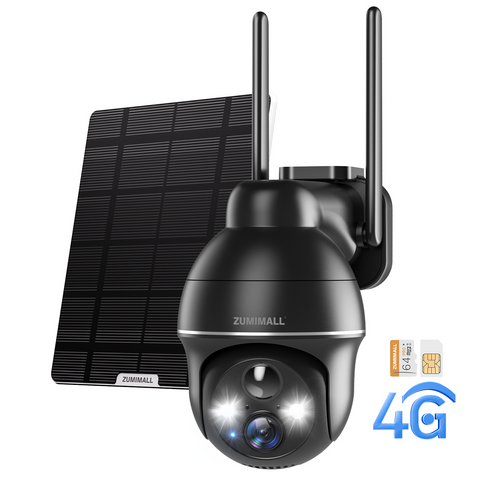 ZUMIMALL 4G LTE Cellular 360°PTZ Security Camera-G4（micro USB）