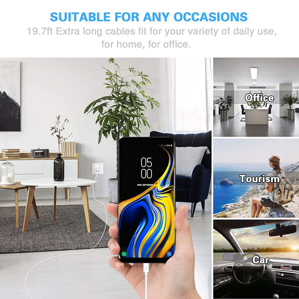 Mubilife/ZUMIMALL/Dzees 20 Feet Power Extension Universal Cable with Power Supply Adapter (No Camera)