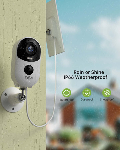 Tiejus 2K Wireless Outdoor Security Cameras with solar panel-Q6K(Type C)