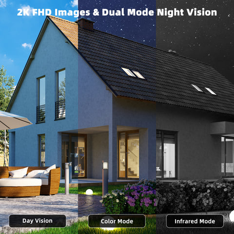 MUBILIFE 2K Battery Powered Cameras for Home Security with solar panel-G7Bk