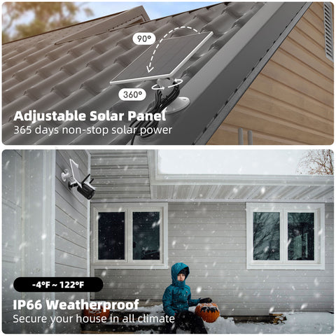 MUBILIFE 2K Battery Powered Cameras for Home Security with solar panel-G7Bk
