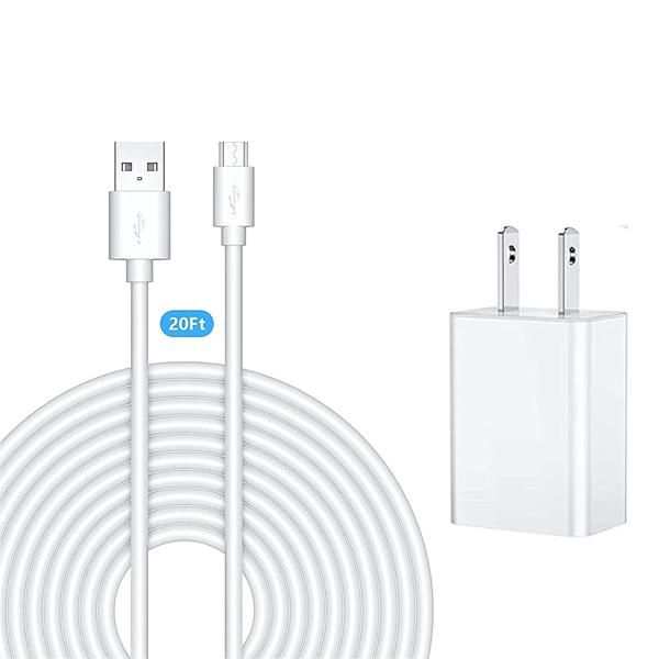 Mubilife/ZUMIMALL/Dzees 20 Feet Power Extension Universal Cable with Power Supply Adapter (No Camera)